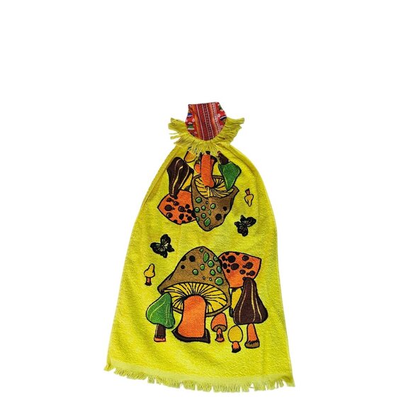 Vintage Cannon Merry Mushroom Kitchen Hand Towel Yellow - Picture 10 of 14